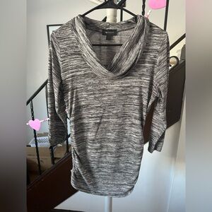 AB Studio Gray Cowl Neck Top